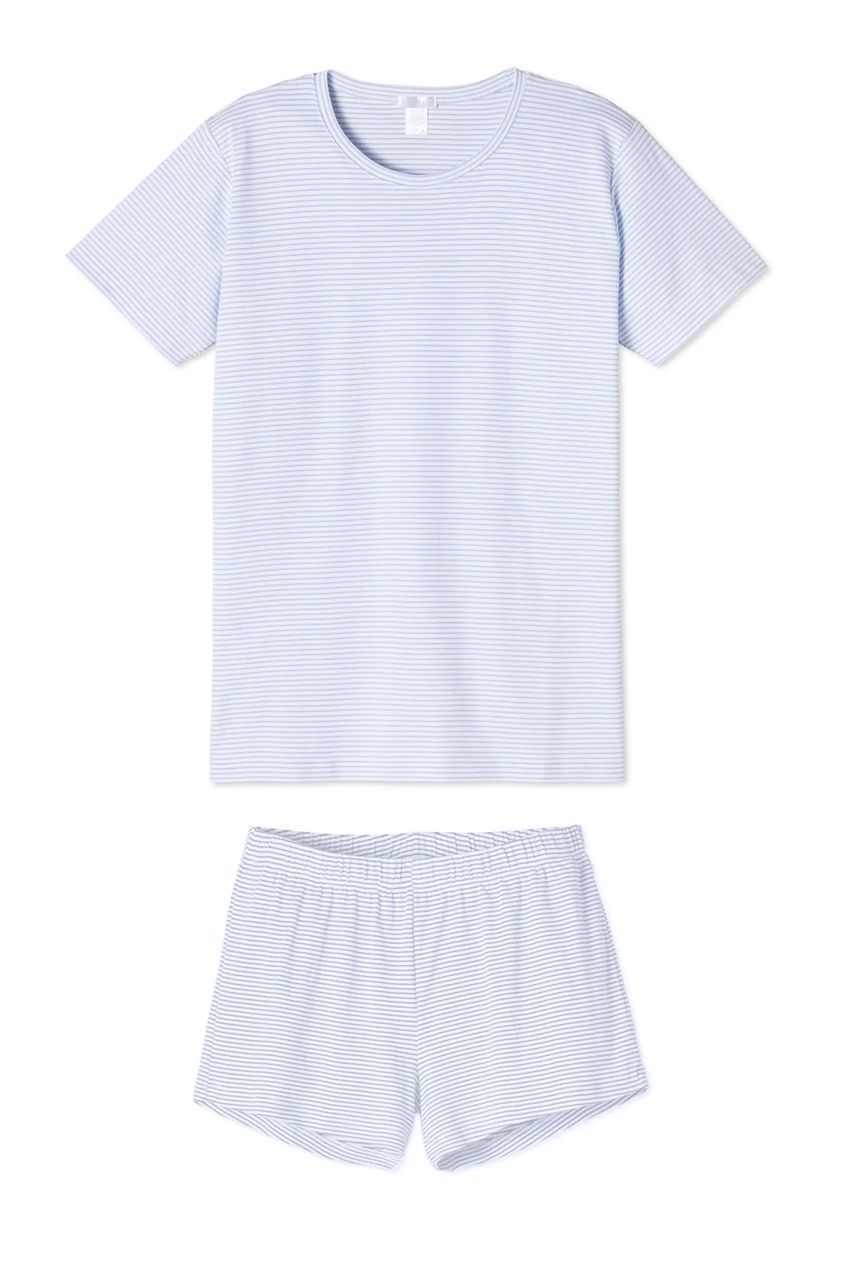 Pima Weekend Shorts Set in French Blue | Lake Pajamas