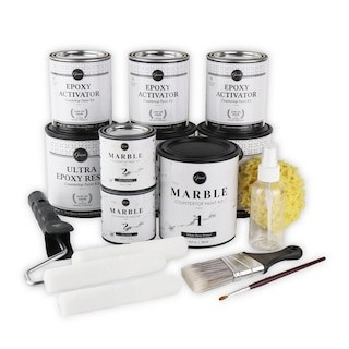 Carrara White Marble Countertop Paint Kit | The Home Depot