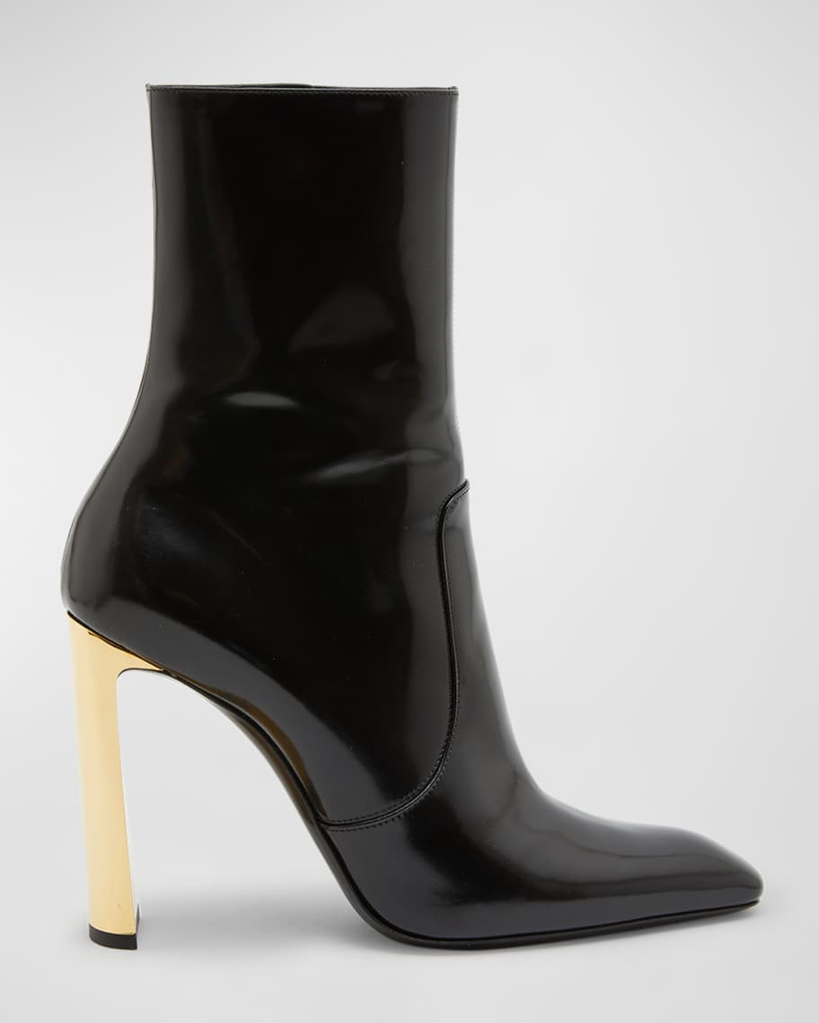Auteuil Leather Metal-Heel Booties | Neiman Marcus