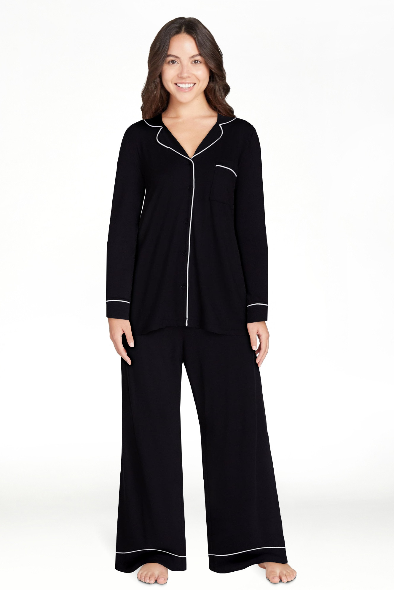 Joyspun Women\u2019s Dreamy Soft Collection Notch Collar Top and Pants, 2-Piece Pajama Set, Sizes... | Walmart (US)