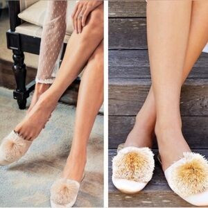 BIRDIES Sz 7 Champagne Songbird Pom Pom Mules Orig $160 | Poshmark