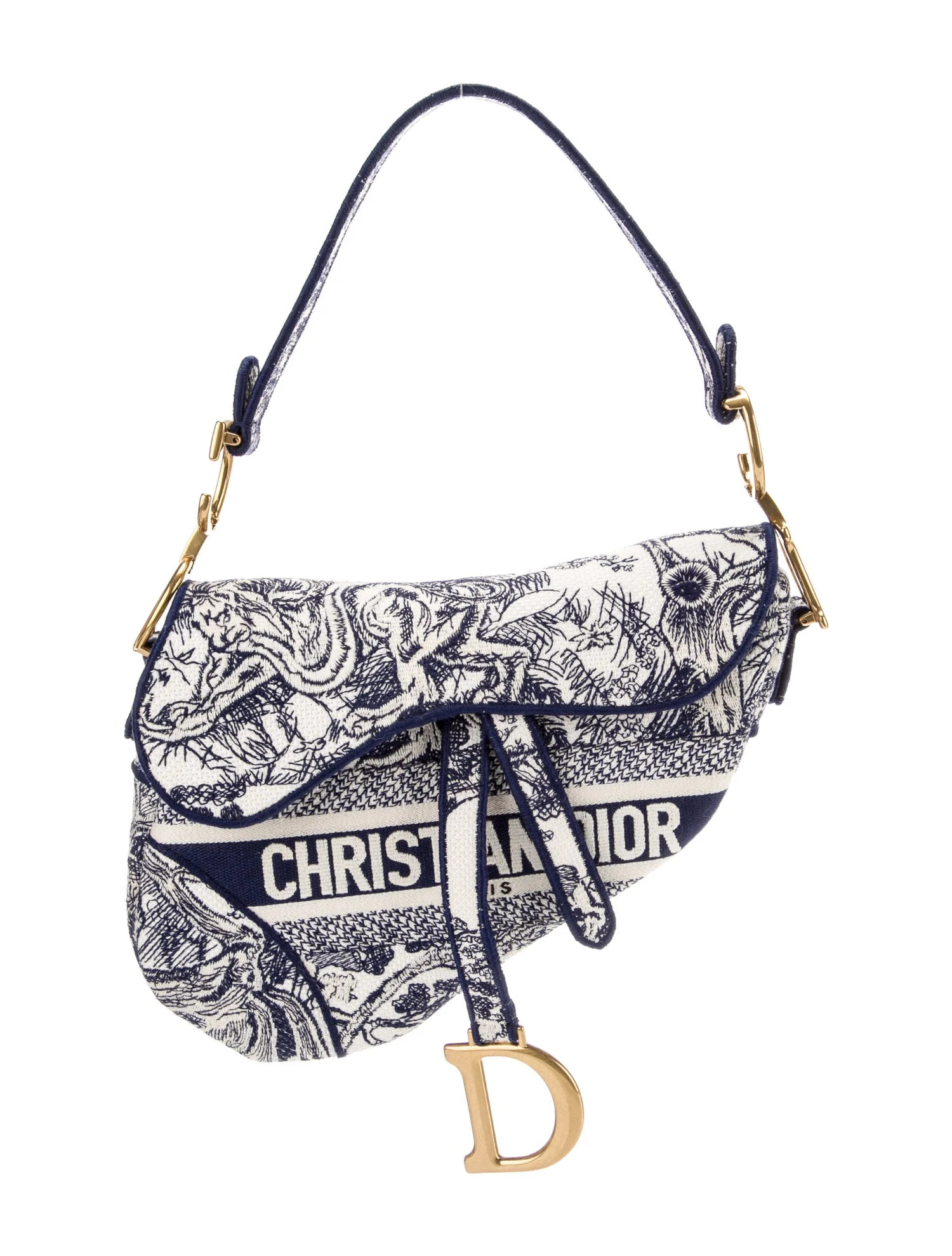 Christian Dior Toile de Jouy Saddle - Blue Shoulder Bags, Handbags - CHR563289 | The RealReal | The RealReal