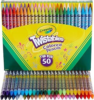 Crayola Twistables Colored Pencil Set (50ct), No Sharpen Colored Pencils For Kids, Kids Art Suppl... | Amazon (US)