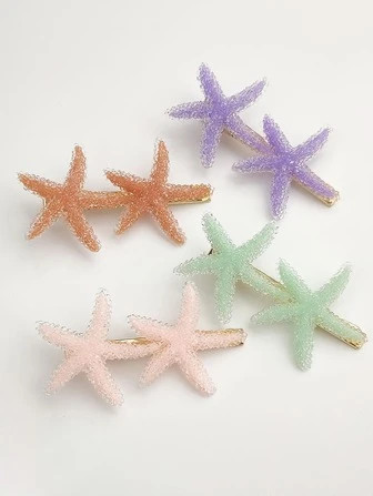4pcs Women Starfish Decor Cute Alligator Hair Clip For Hair Decoration | SHEIN