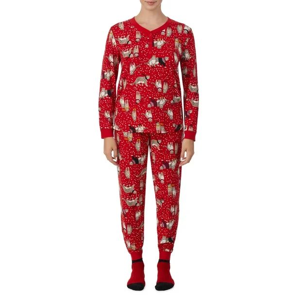 Secret Treasures Women's and Women's Plus 3-piece Pajama Set with Socks - Walmart.com | Walmart (US)