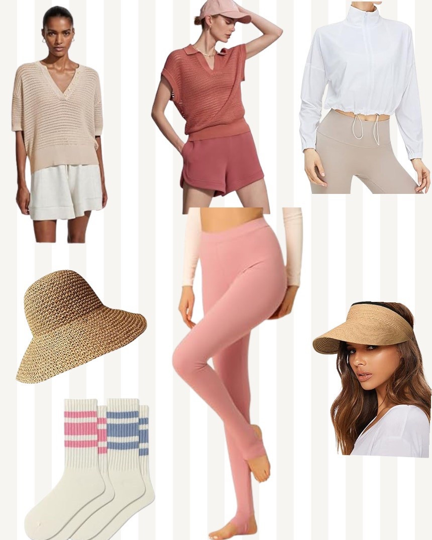 Hot summer trend pairing stirrup leggings with a windbreaker, or your varley knit. A matching striped sock is everything.

#LTKU #LTKSummerEdit #LTKSeasonal