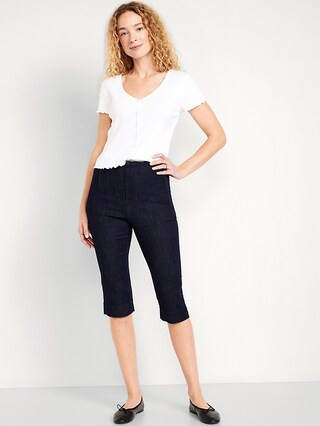 Extra High-Waisted Polished Pixie Capri Pants | Old Navy (US)