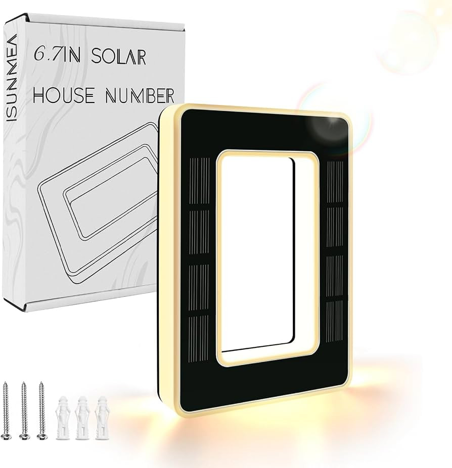 ISUNMEA 6.7 Inch Solar Lighted House Numbers for Outside, Light Up Waterproof LED Address Signs f... | Amazon (US)