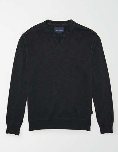 AE Garment Dyed Crew Neck Sweater | American Eagle Outfitters (US & CA)