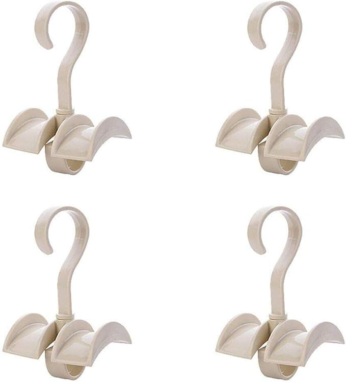 LIONWEI LIONWELI Beige Rotating Handbag Hanger Rack Closet Storage Organizer Hooks for Bag Belt T... | Amazon (US)