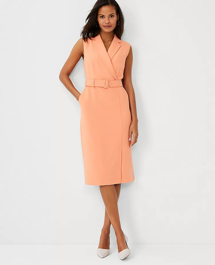 Lapel Belted Pocket Sheath Dress | Ann Taylor | Ann Taylor (US)