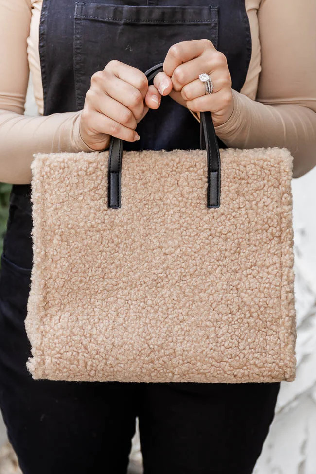 Stress Free Days Camel Teddy Purse | Pink Lily