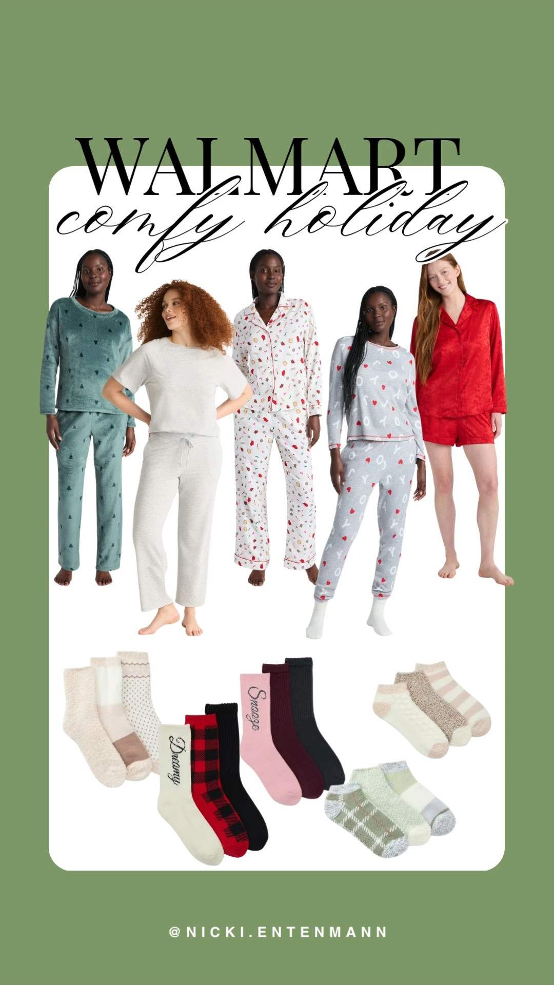 Walmart’s holiday comfy pjs and socks bring cozy comfort and cheerful style, perfect for gifting or lounging. Soft essentials make festive moments warm and joyful. #Walmart #HolidayStyle #ComfyPjs #CozySocks #GiftIdeas #HolidayGifts #ShoppingInspo #LifestyleInspo #FestiveVibes #WardrobeGoals																	 

 #LTKHoliday #LTKSeasonal #LTKHome