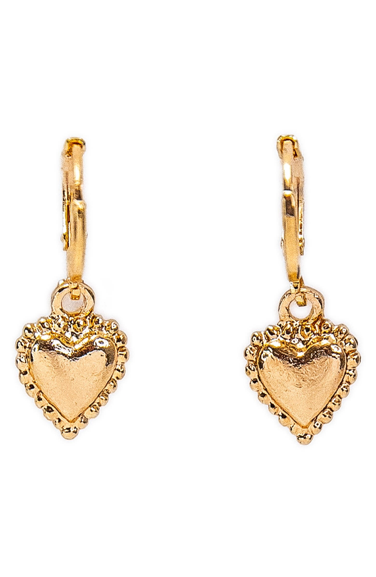 Mini Heart Charm Hoop EarringsPETIT MOMENTS | Nordstrom