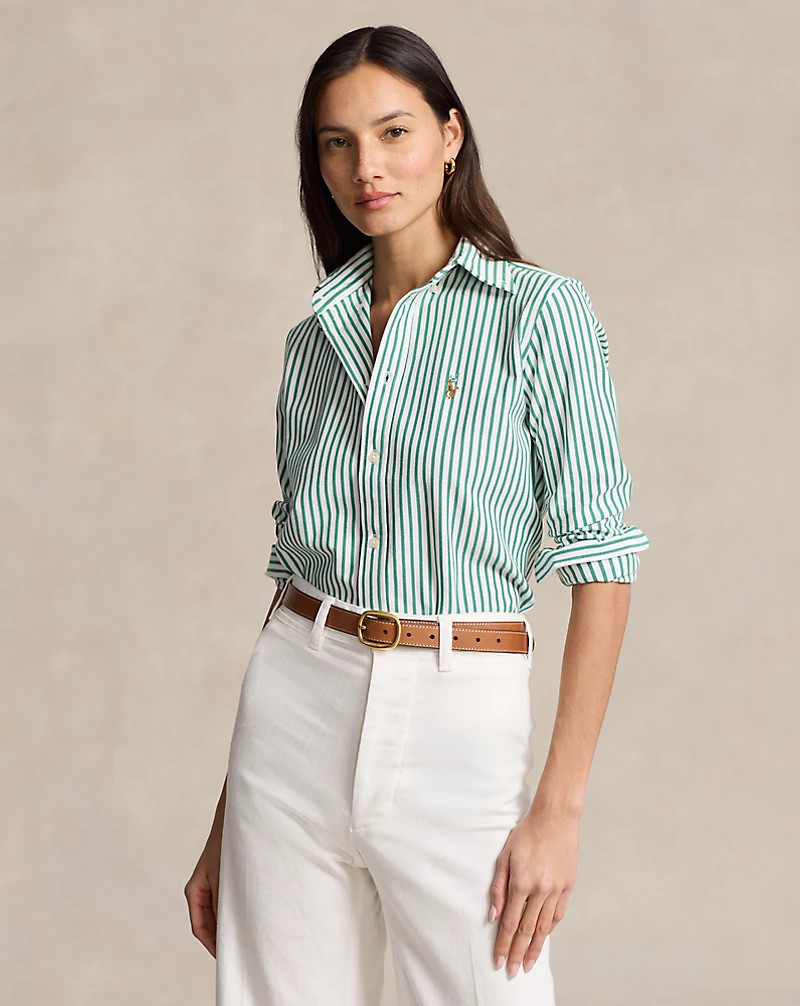 Striped Oxford Cotton Shirt for Women | Ralph Lauren® UK | Ralph Lauren (UK)