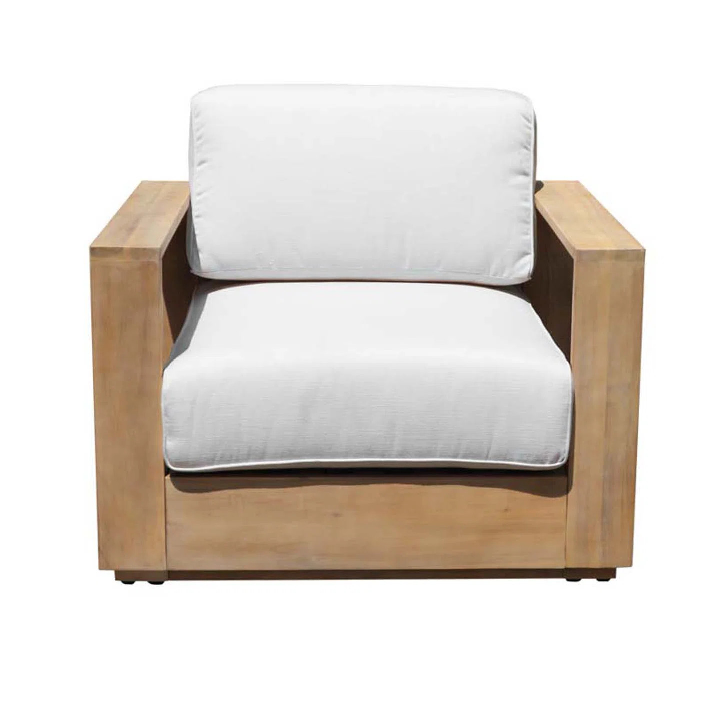 Harbor Modern Outdoor Acacia Wood Lounge Chair with Cushions | Wayfair North America