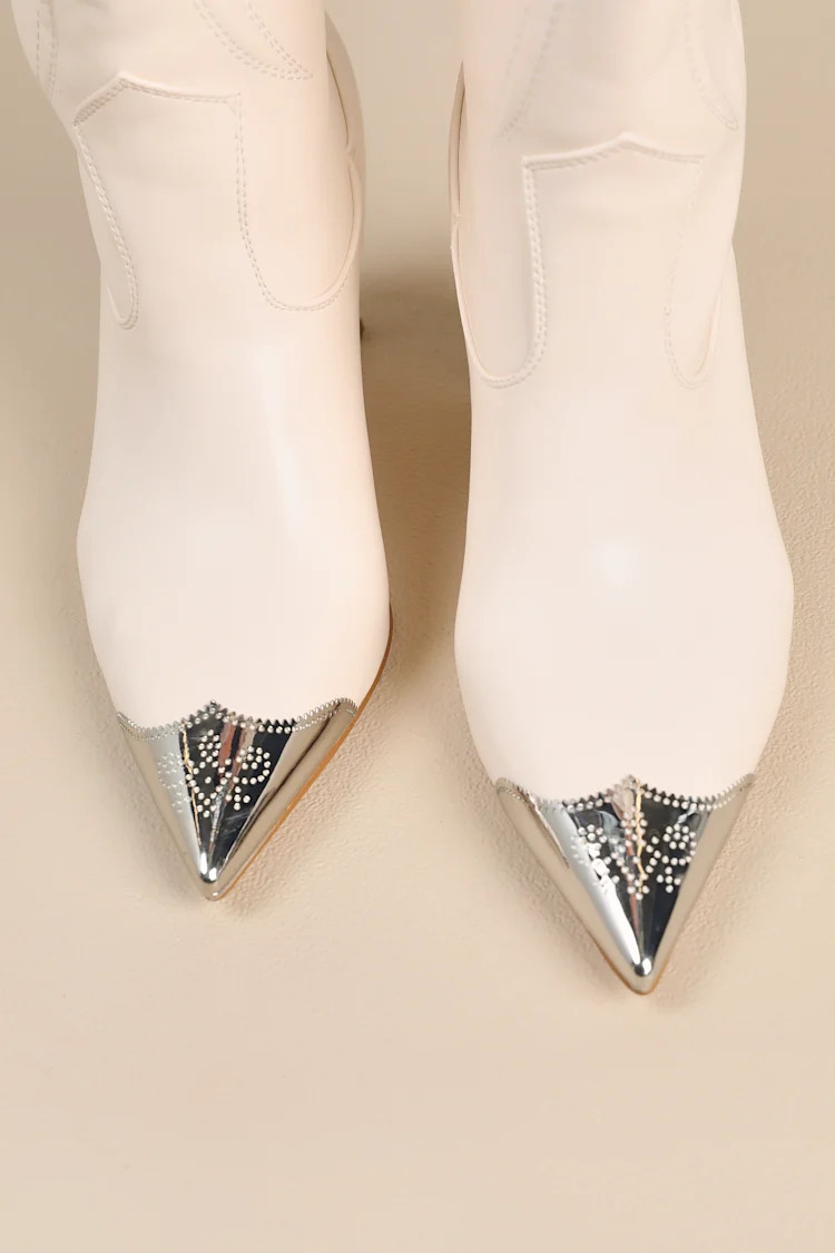 Carsen Bone Over-the-Knee Western Boots | Lulus