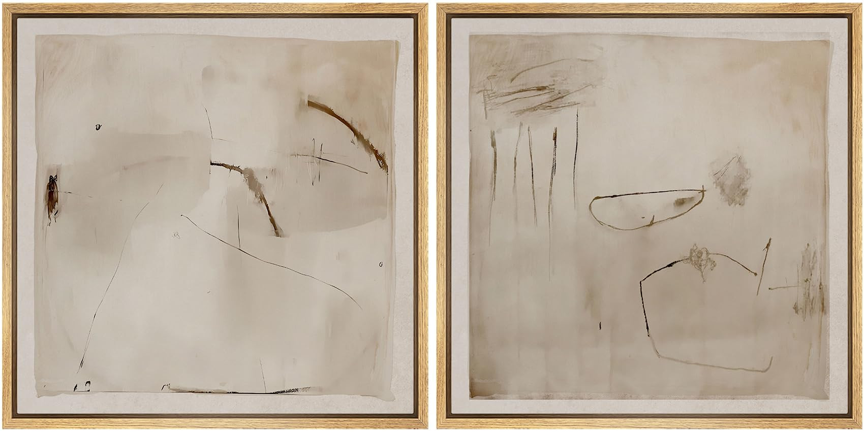 SIGNFORD Framed Canvas Print Wall Art Set Minimalist Abstract Ink Wash Illustrations Modern Art M... | Amazon (US)