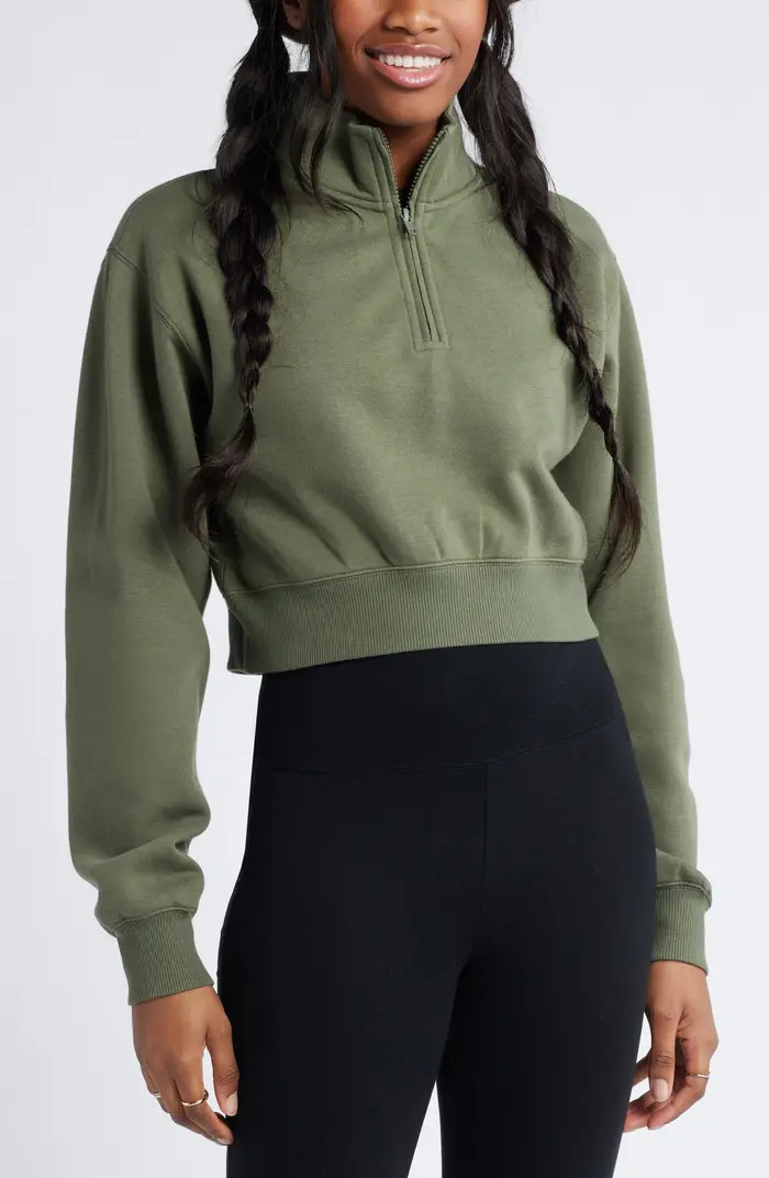 BP. Quarter Zip Fleece Detail Sweatshirt | Nordstrom | Nordstrom