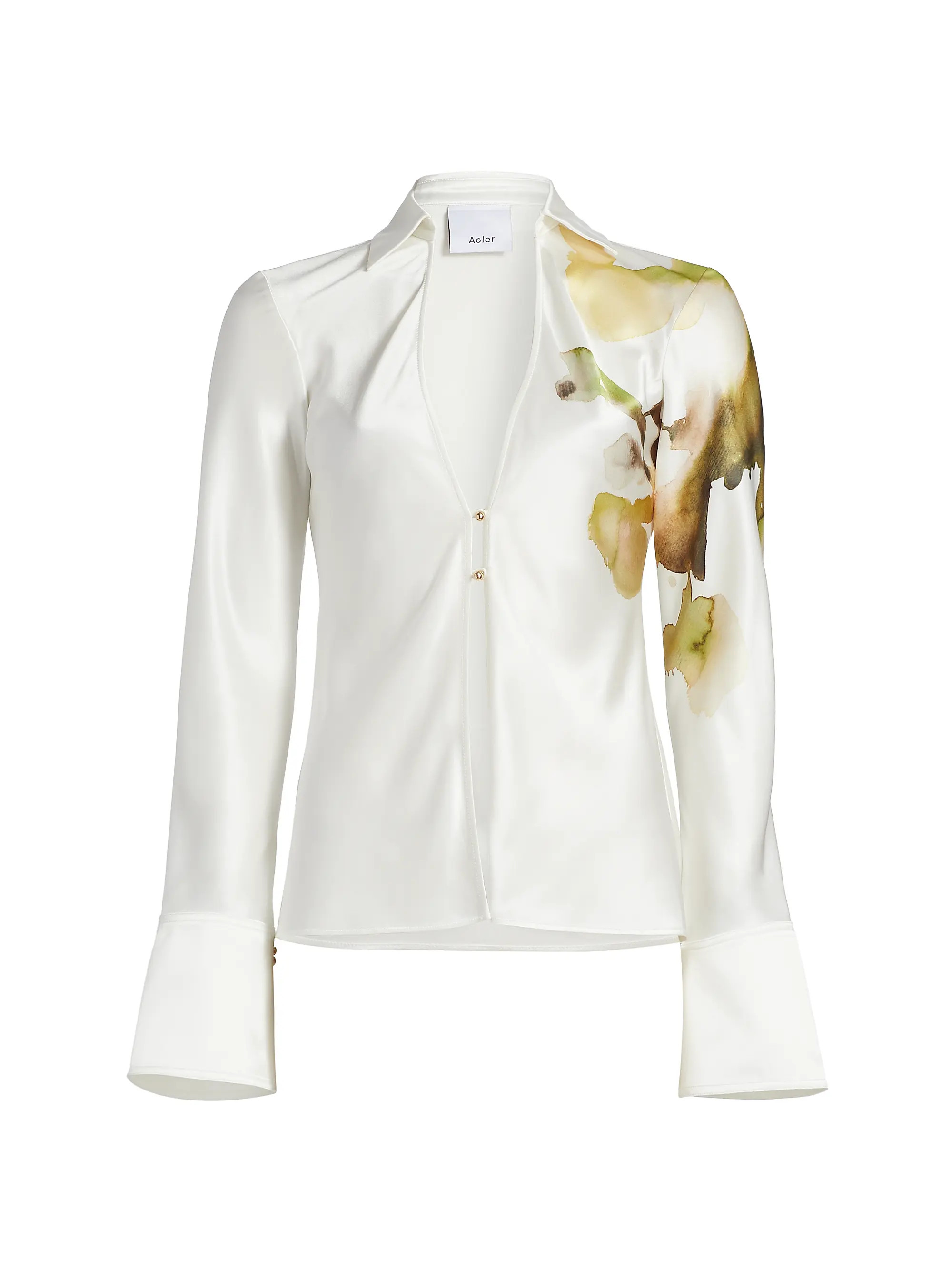 Spunhill Printed Satin Shirt | Saks Fifth Avenue