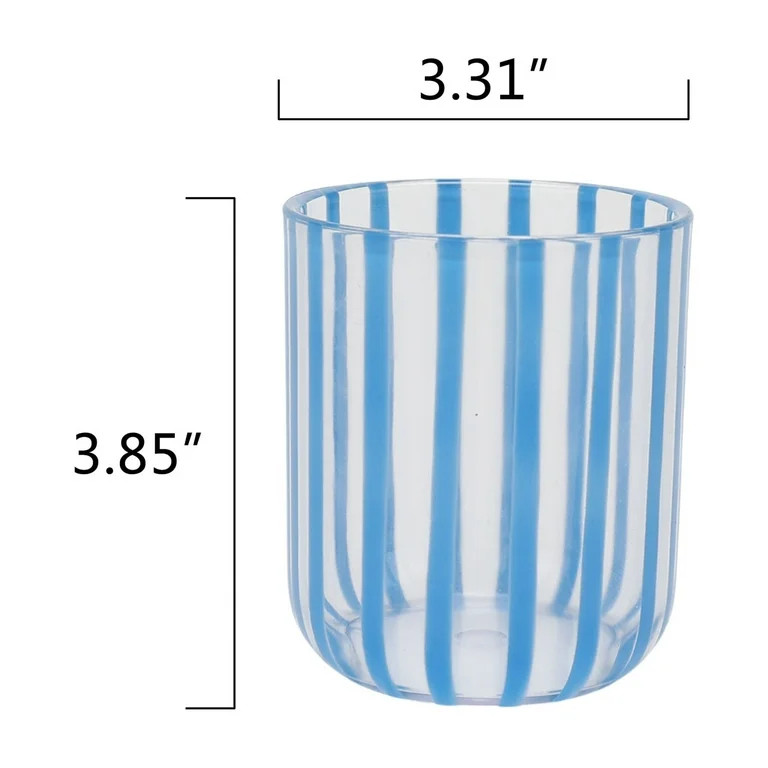 Mainstays by Becky G. & Alejandra 14-Ounce Short Acrylic Stripe Line Tumbler, Blue | Walmart (US)
