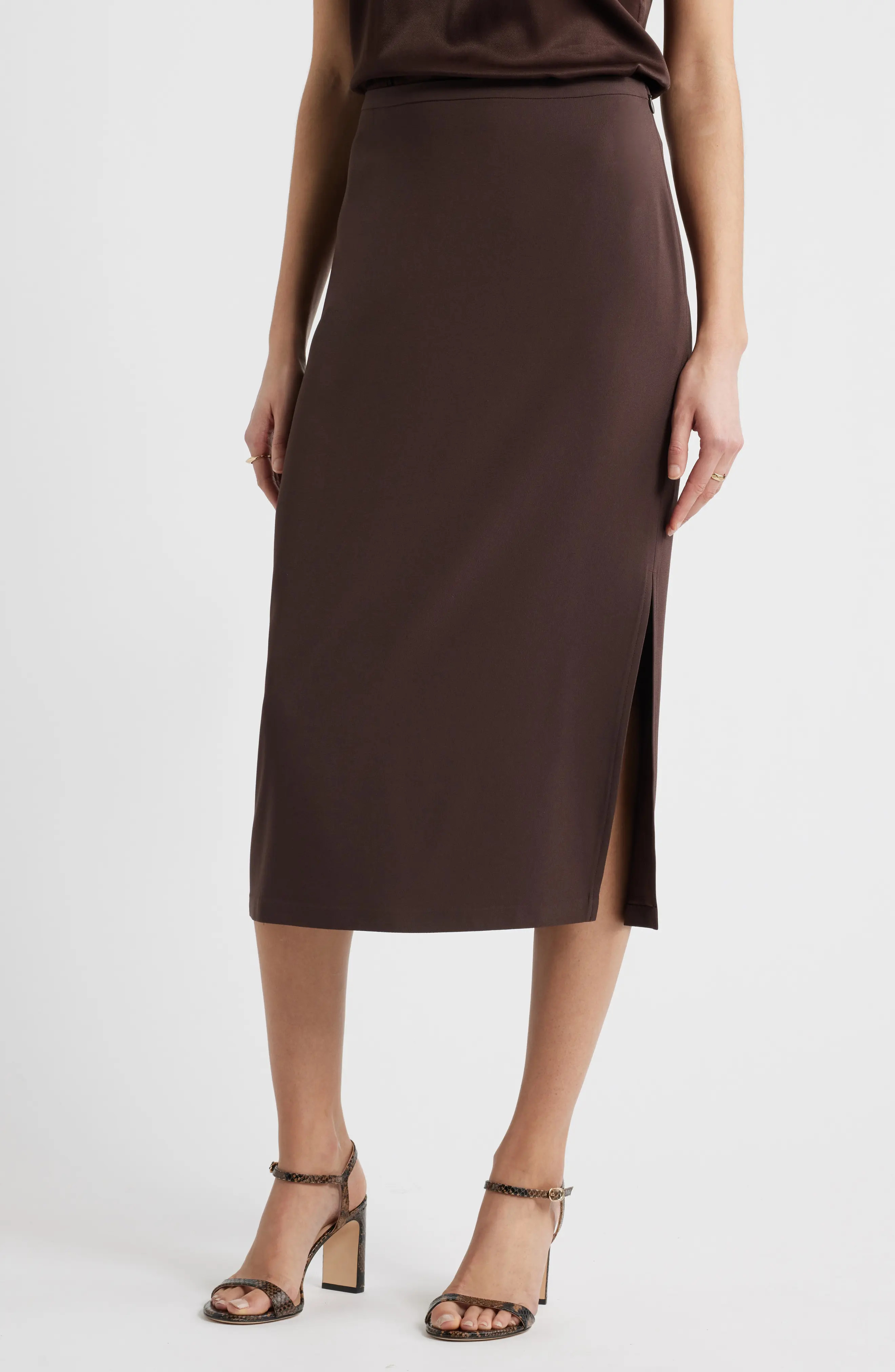 Crepe Midi Pencil Skirt (Women) | Nordstrom | Nordstrom