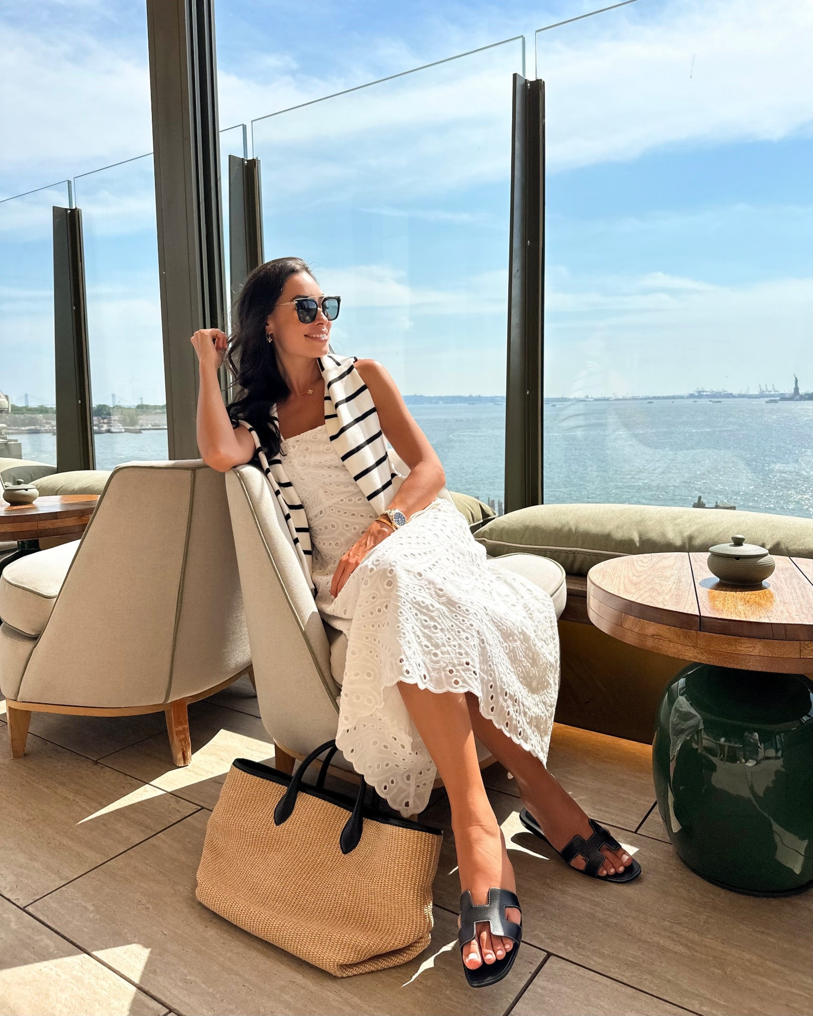 Ready for spring in the city ☀️ white eyelet dress, Easter dress, spring outfit.

#LTKootd #LTKSeasonal #LTKSaleAlert