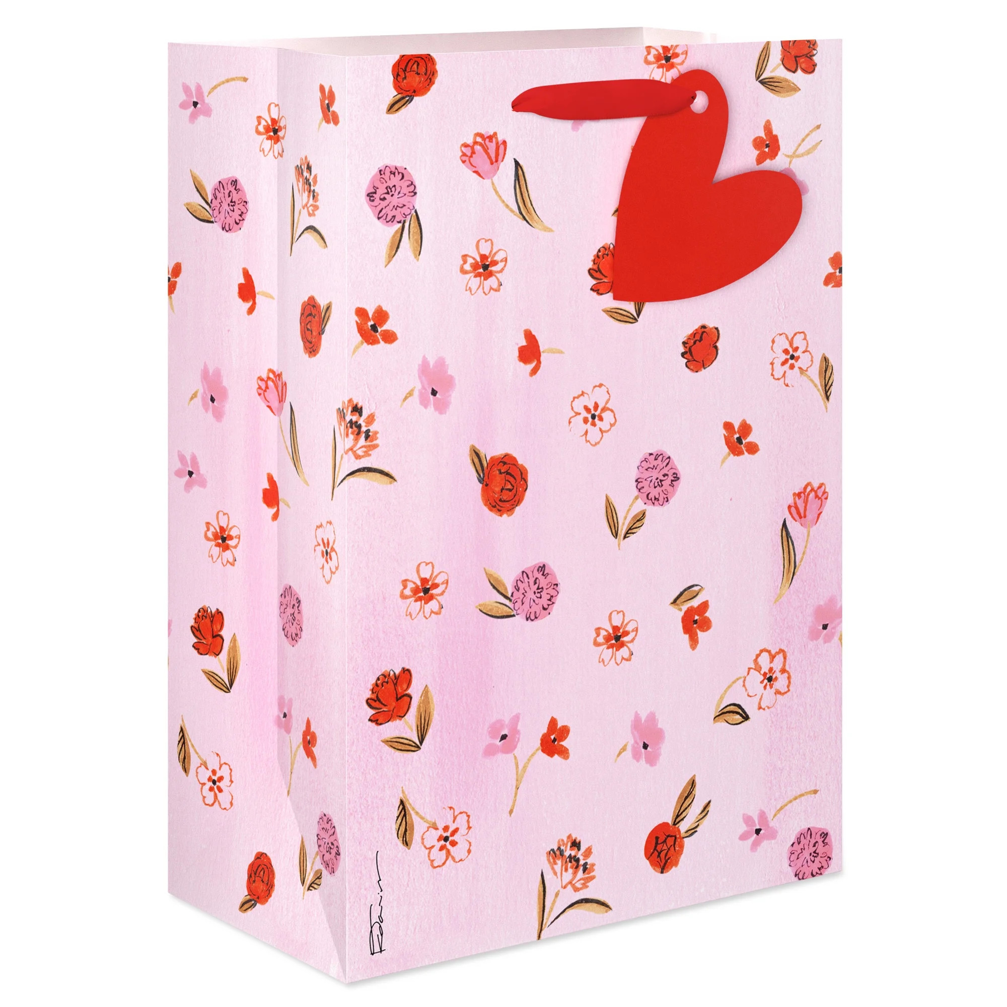 American Greetings 10 in. Valentine's Day Medium Gift Bag, Hearts and Florals (1-Count) | Walmart (US)