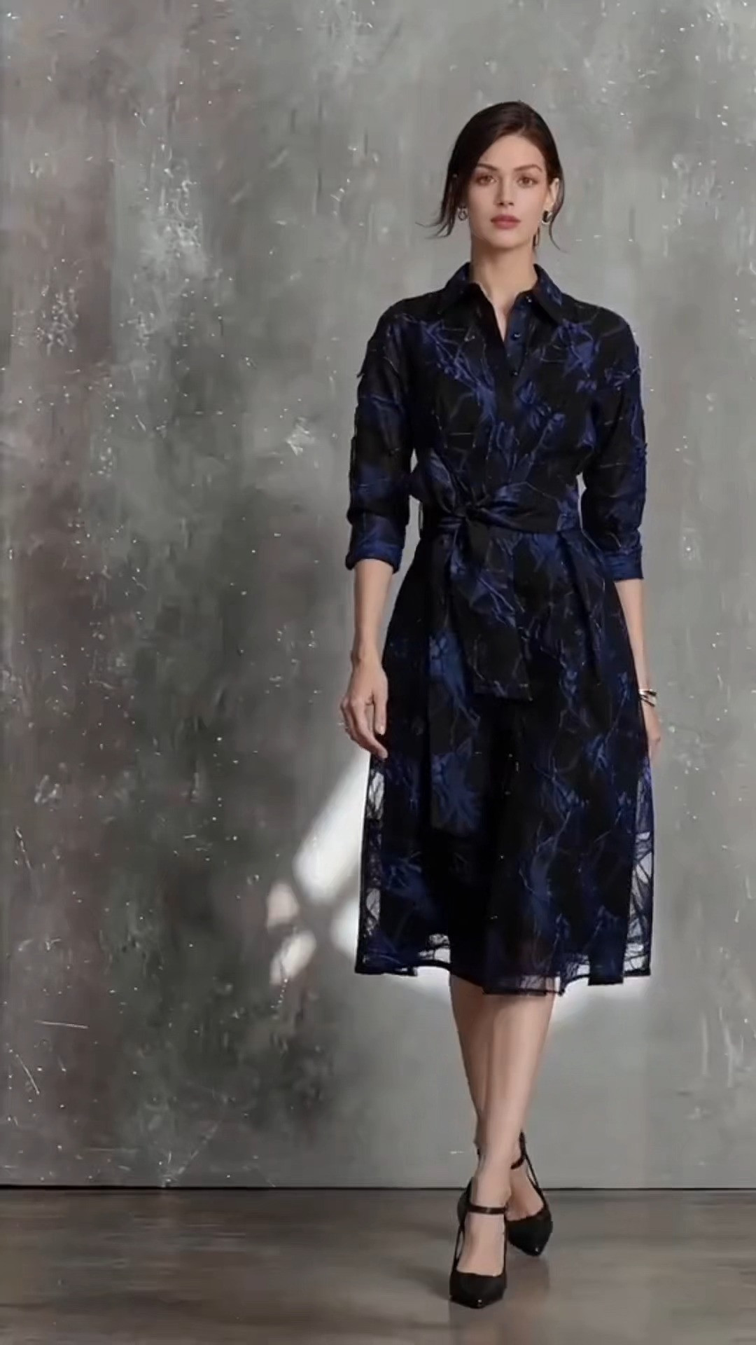 Moody Blue Printed Shirt Midi Dress Pre‑Fall
 

 #LTKootd #LTKOver40 #LTKWedding
