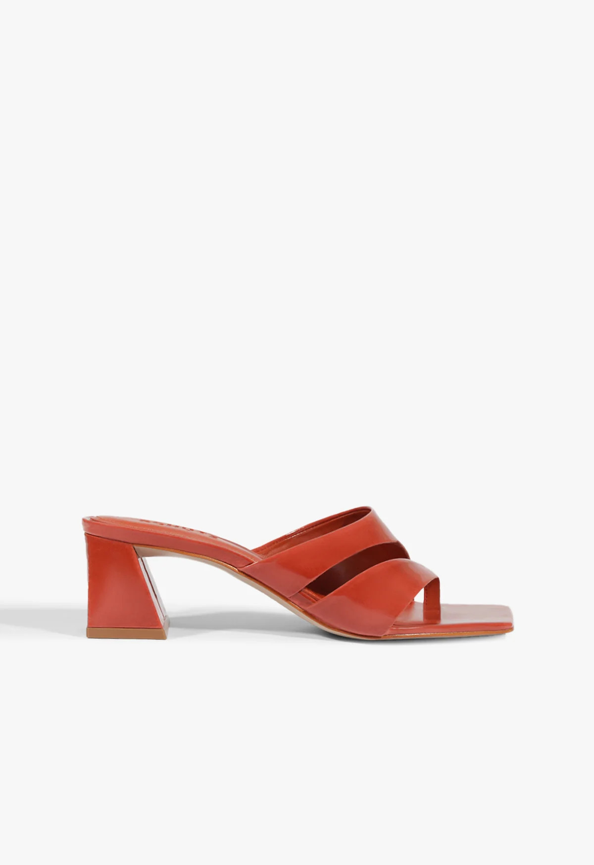 Madeline Mid Sculptural Sandal | Red | Leather | Schutz (US)
