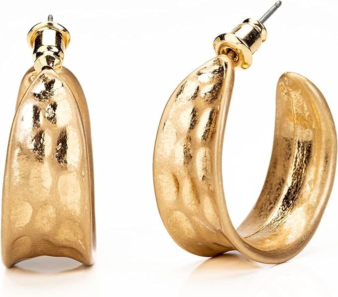 Charlie Paige Gold Hoop Earrings For Women | Big Gold Hoop Earrings | Earth Hoop Earrings | Hypoa... | Amazon (US)