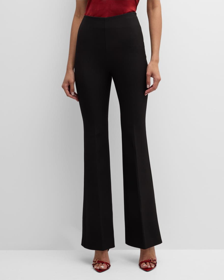 Roland Mouret High-Rise Stretch Tailored Flared Trousers | Neiman Marcus