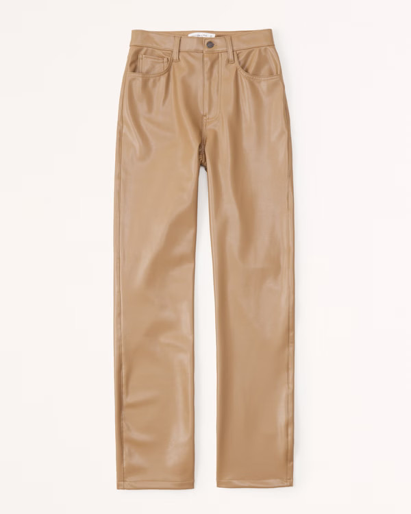 Vegan Leather 90s Straight Pants | Abercrombie & Fitch (US)