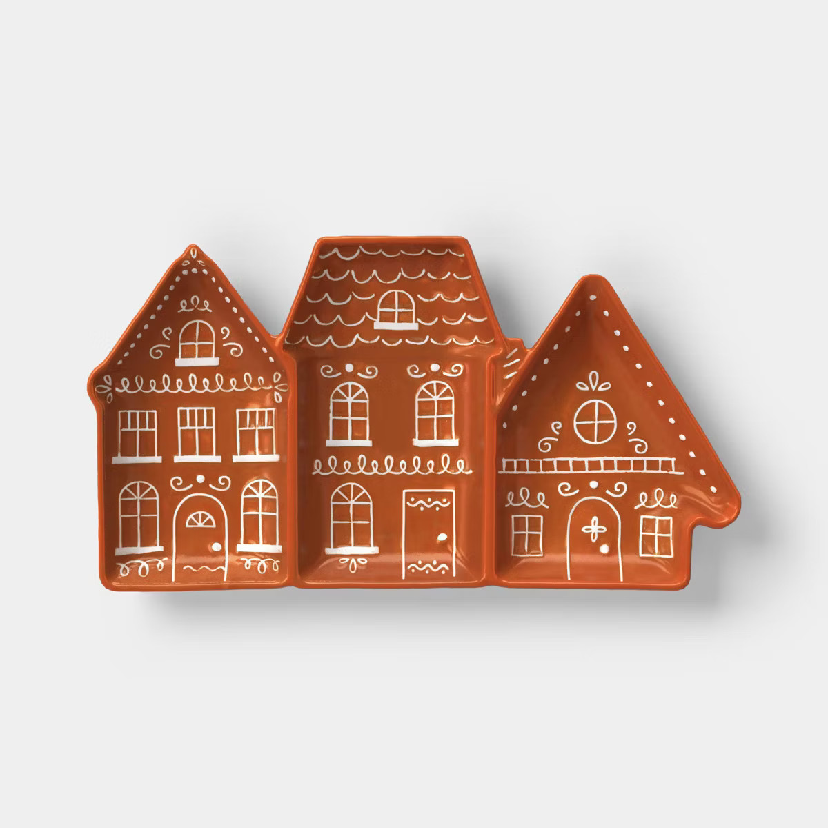 14.125&quot; Stoneware Sectioned Christmas Gingerbread Serve platter - Wondershop™ | Target
