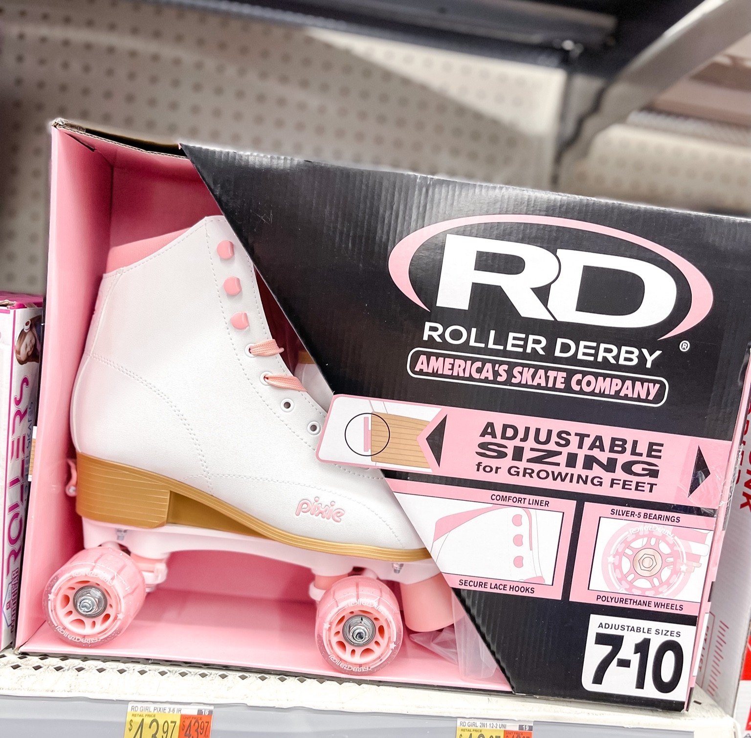Roller Derby Pixie Hightop Adjustable Adult Women's Roller Skates Size 7-10