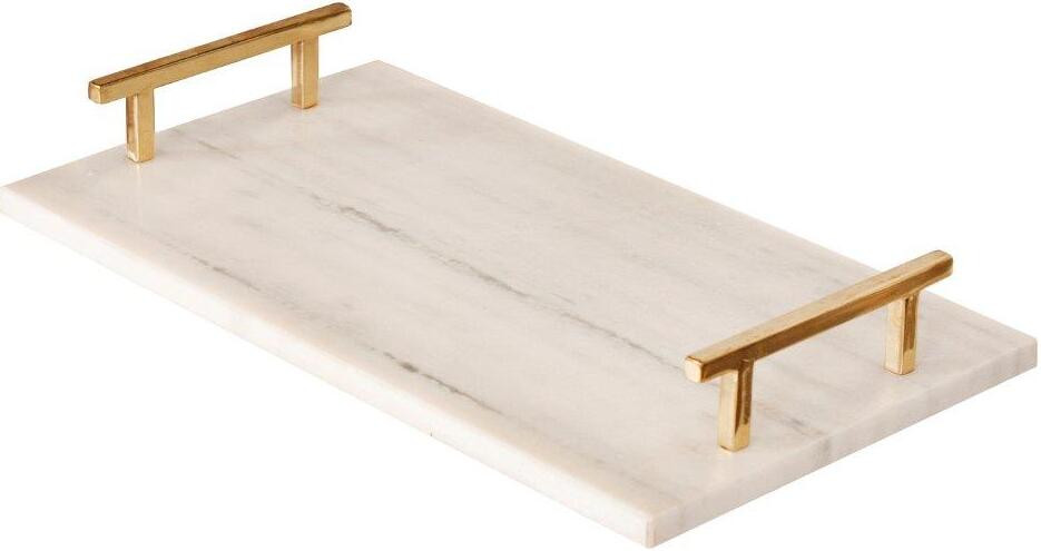 Lincoln White Marble And Brass Tray | 1stopbedrooms
