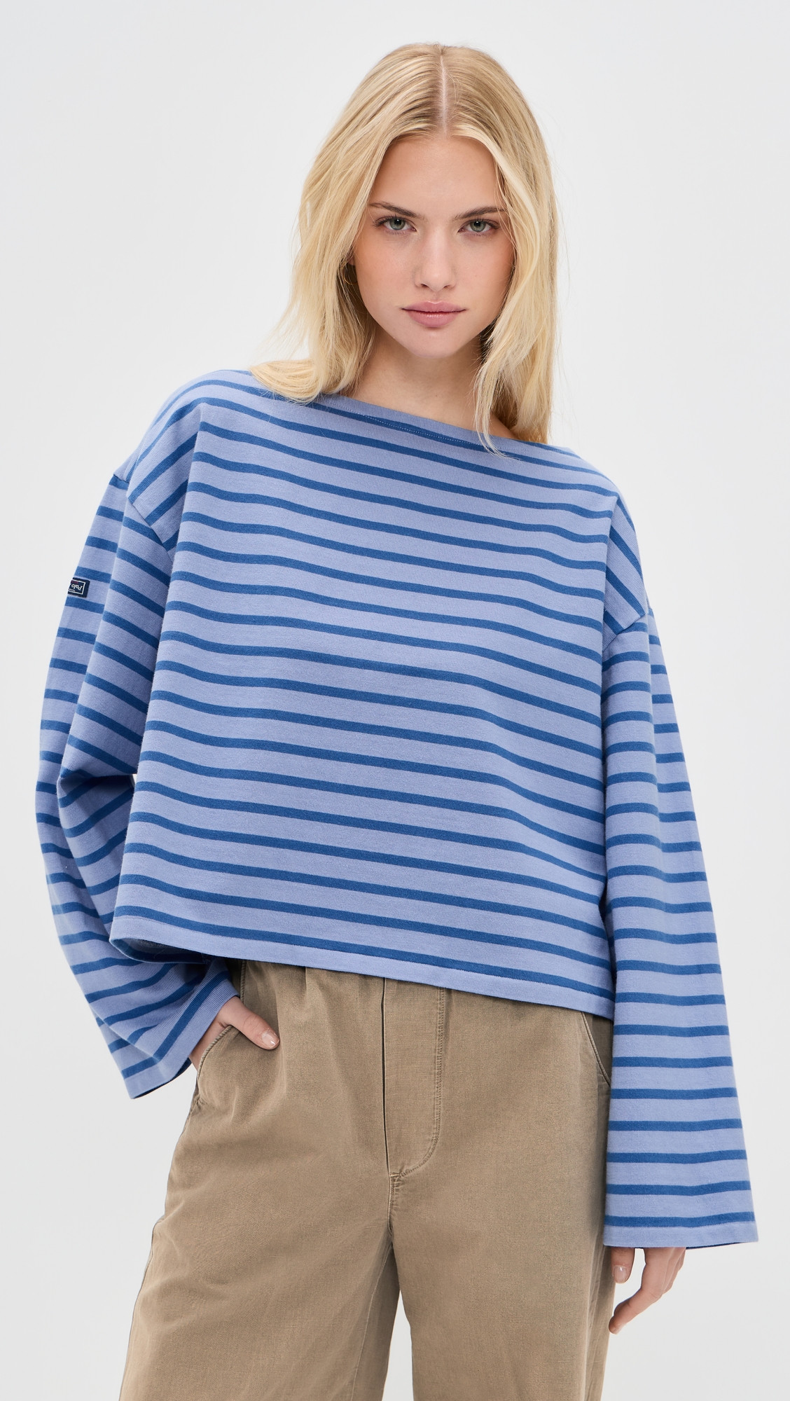 Polo Ralph Lauren Jersey Crop Mariner Long Sleeve Pullover East Blue/Liberty XS | Shopbop