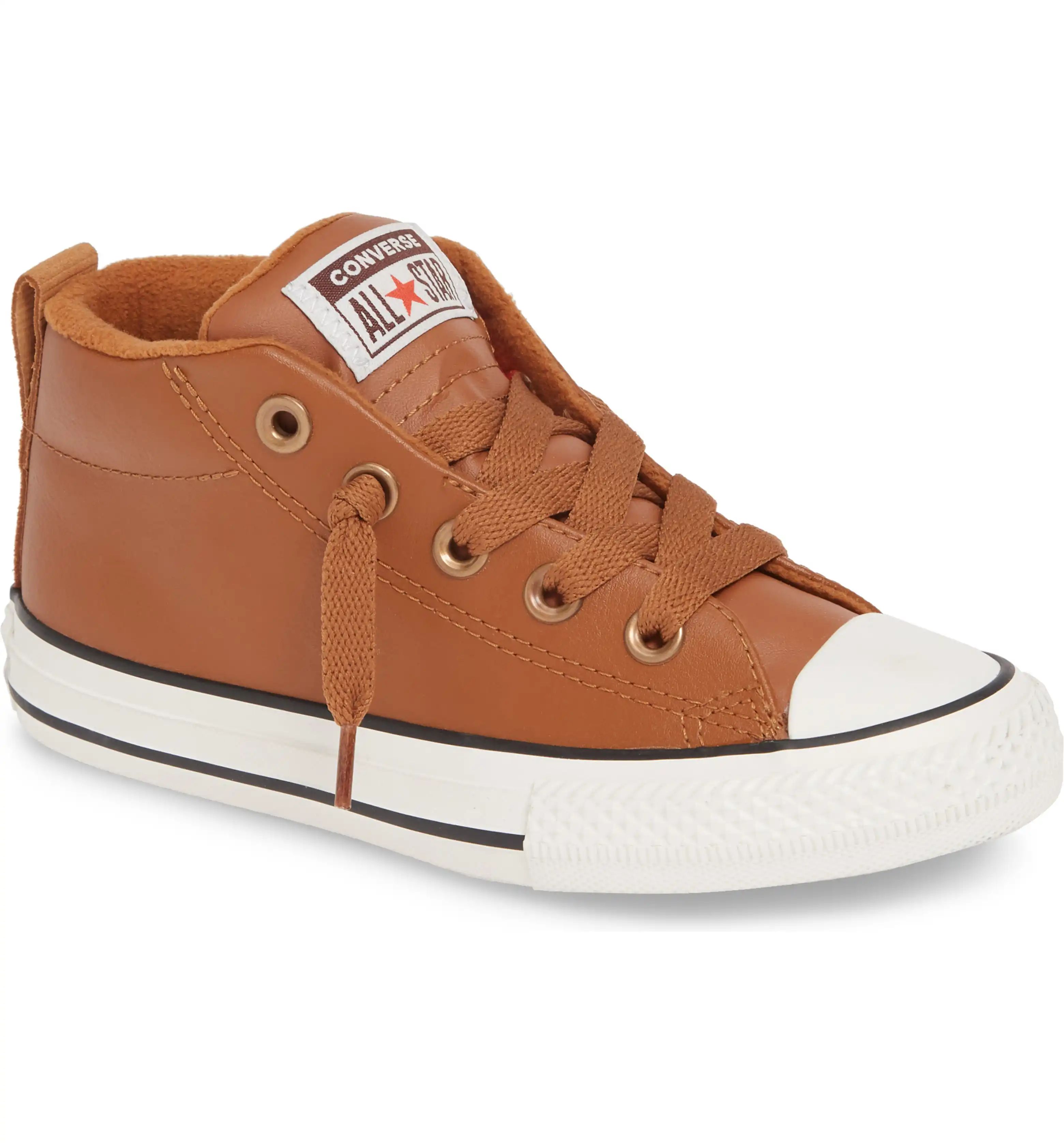 Chuck Taylor® All Star® Street Red Rover Leather Mid Top Sneaker | Nordstrom