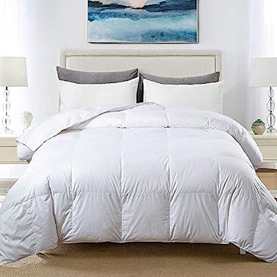 Cosybay 100% Cotton Quilted Down Comforter White Goose Duck Down and Feather Filling – All Seas... | Amazon (US)