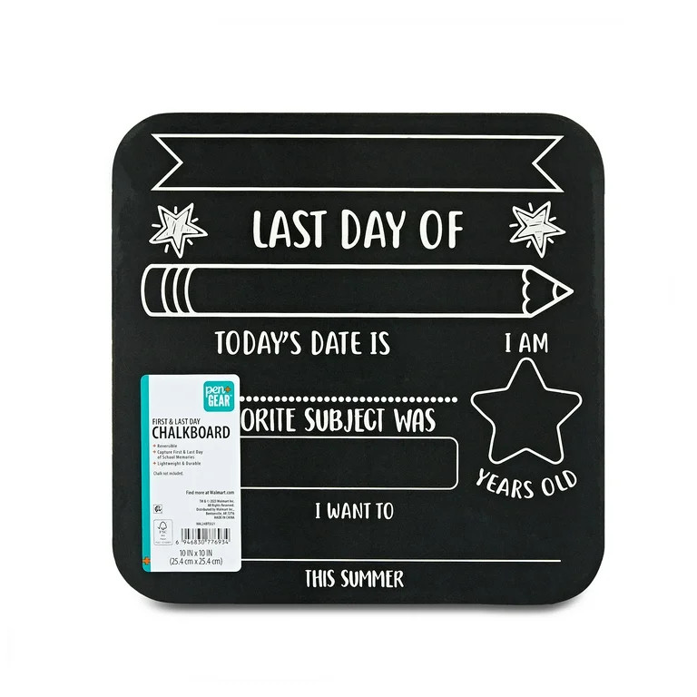 Pen+Gear First/Last Day Black Chalkboard Sign | Walmart (US)