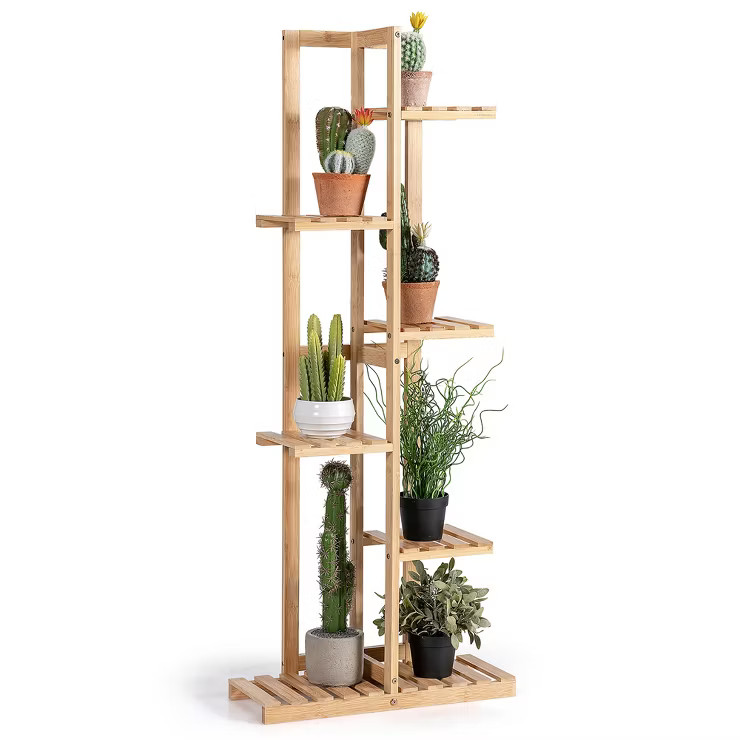 Costway 6 Tier 7 Potted Plant Stand Rack Bamboo Display Shelf for Patio Yard | Target