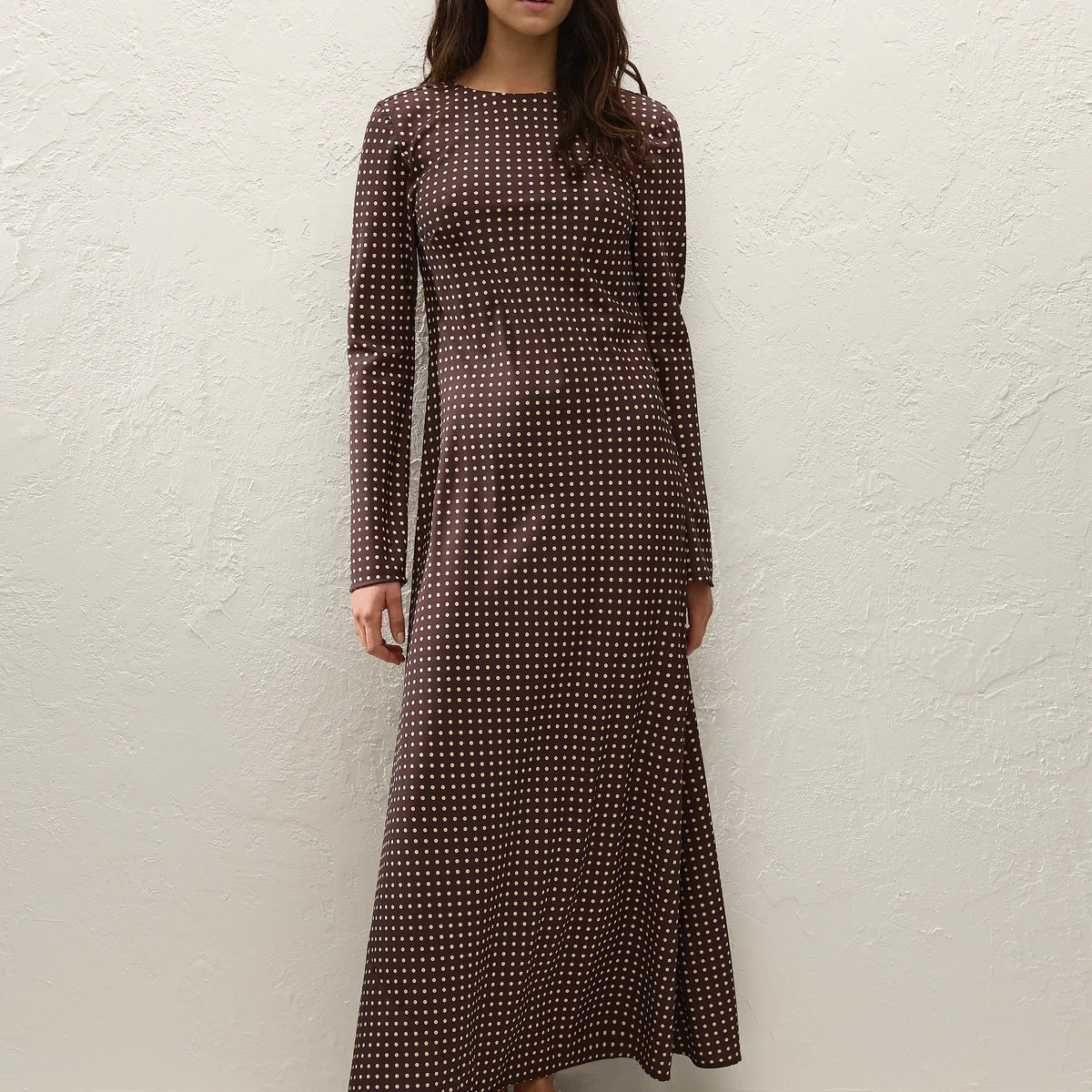 Mesa Maxi Dress Polkadot Chocolate Plum | Faithfull (AU)
