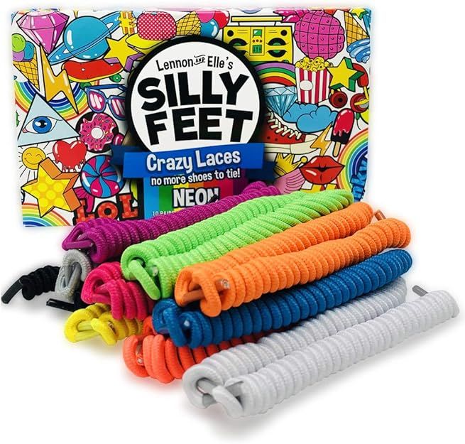 Silly Feet No Tie Shoe laces for Kids Shoelaces for Sneakers and Adults No Tie Curly Laces Twisty... | Amazon (US)