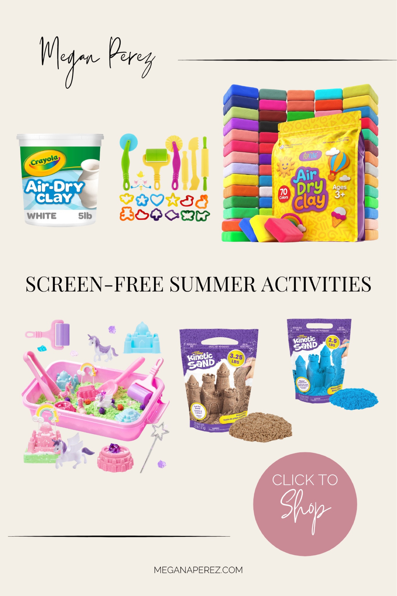 Kinetic sand + Play-Doh + clay tools = a screen-free afternoon that actually works. These are our go-to sensory picks this summer — all linked and ready to add to cart! 🎨 

#LTKKids #LTKmomlife
