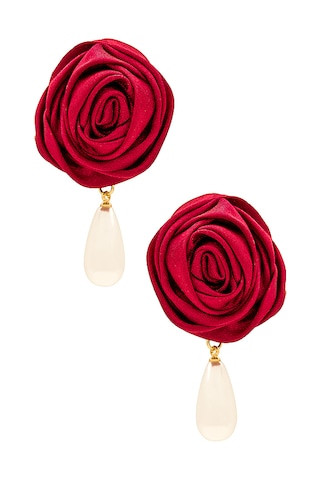 Rosette Pearl Drop Earrings | Revolve Clothing (Global)
