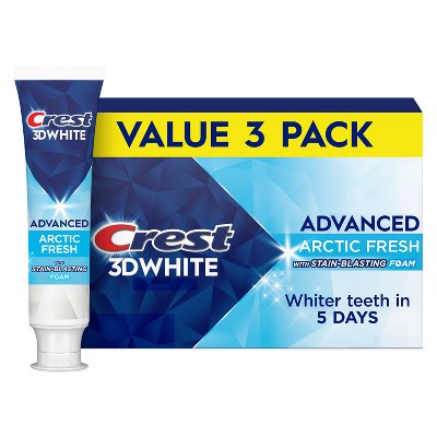 Crest 3D White Advanced Teeth Whitening Toothpaste - Arctic Fresh - 3.3oz | Target