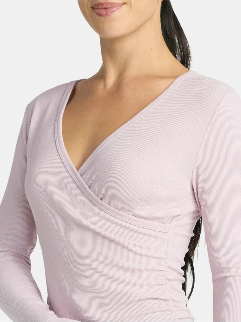 Avia Women's Reversible Wrap Top with Long Sleeves, Sizes XS-XXXL | Walmart (US)