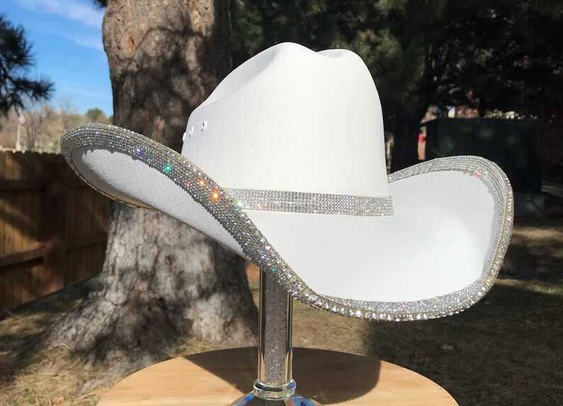 Rimmed Rhinestone Cowgirl Hat. Western Wedding. Country Concert. Space   Costume. Bridesmaids Out... | Etsy (US)