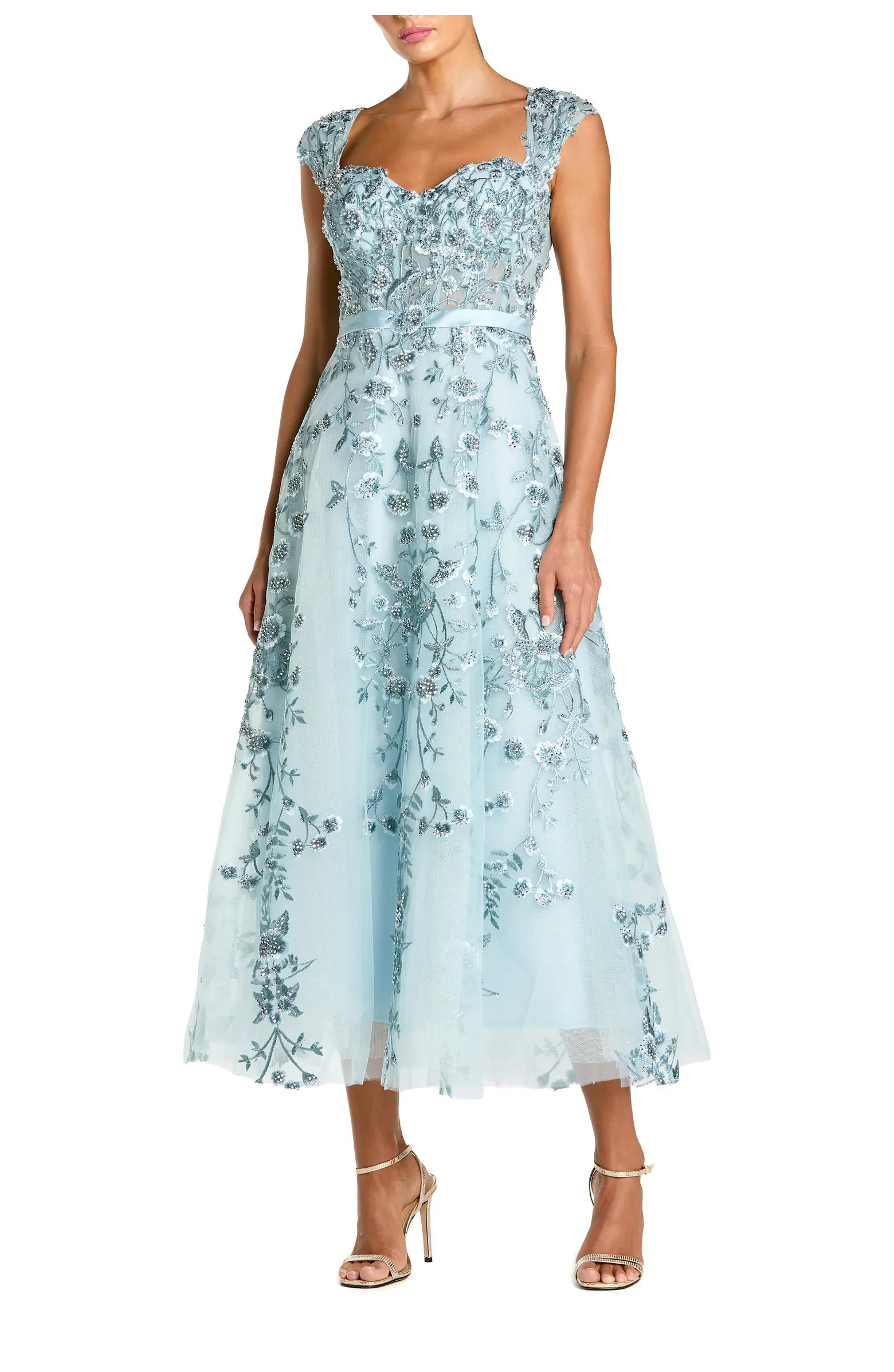 Floral Embroidered Sweetheart Neckline Dress | Nordstrom