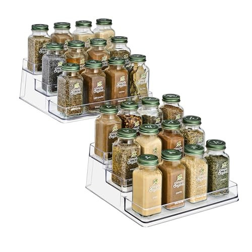 Sorbus Premium 3-Tier Spice Rack Organizer - Acrylic Spice Organization for Cabinet, Multipurpose Shelf - Durable Spice Organizer for Kitchen, Pantry, Room, Office & Countertop - 2 Pack | Amazon (US)
